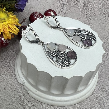 Серебряные серьги Карамель